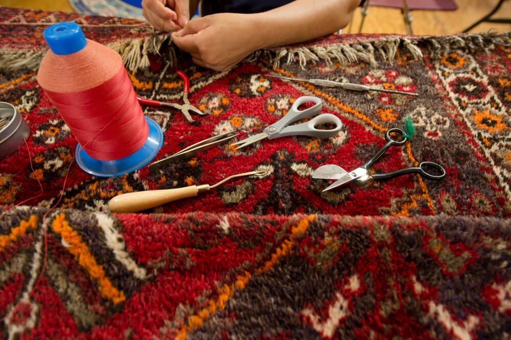 rug fringe repair 1